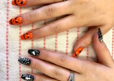 Hand-painted Halloween nail art
